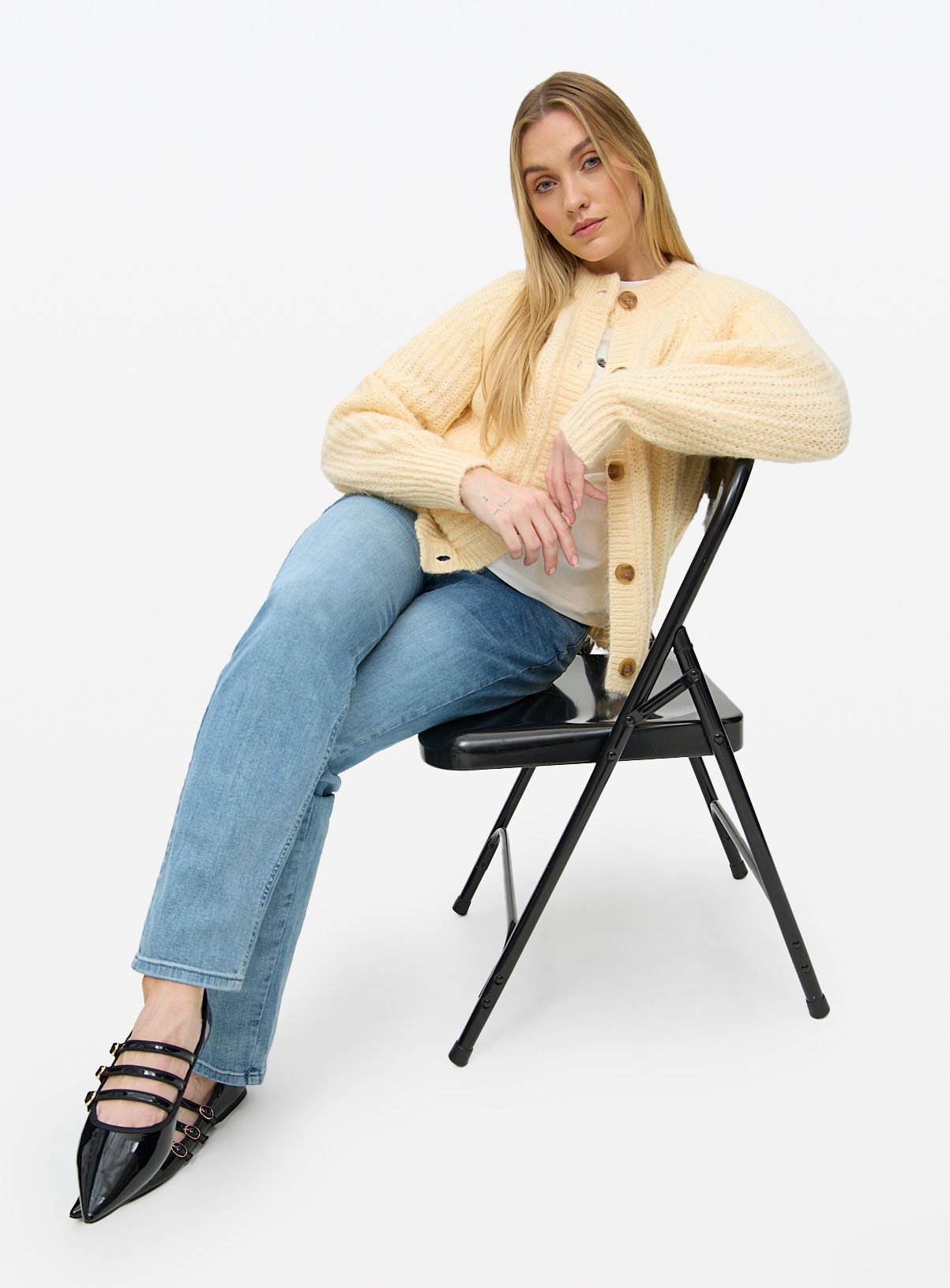 Light Yellow Raglan Sleeve Cardigan 8 - Image 3 thumbnail